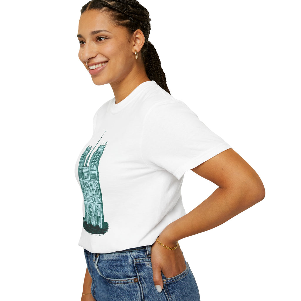 Notre Dame Green Unisex Garment-Dyed T-shirt