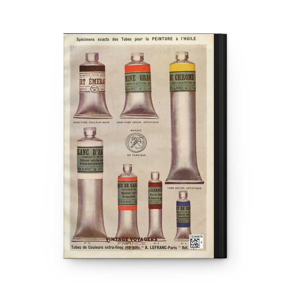 Vintage Paint Tube Hardcover Journal — Artistic Sketchbook & Notebook