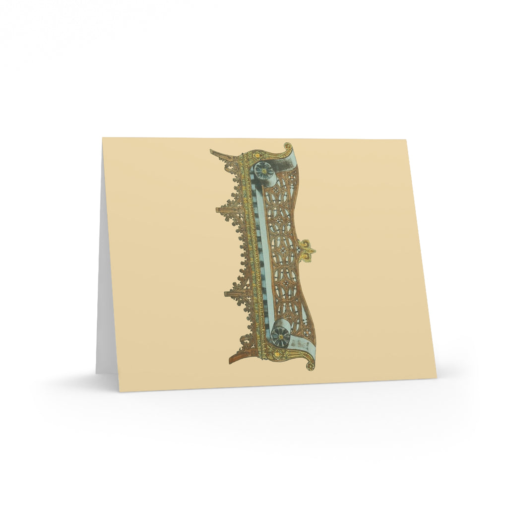 Decorative greeting card with intricate design on a beige background