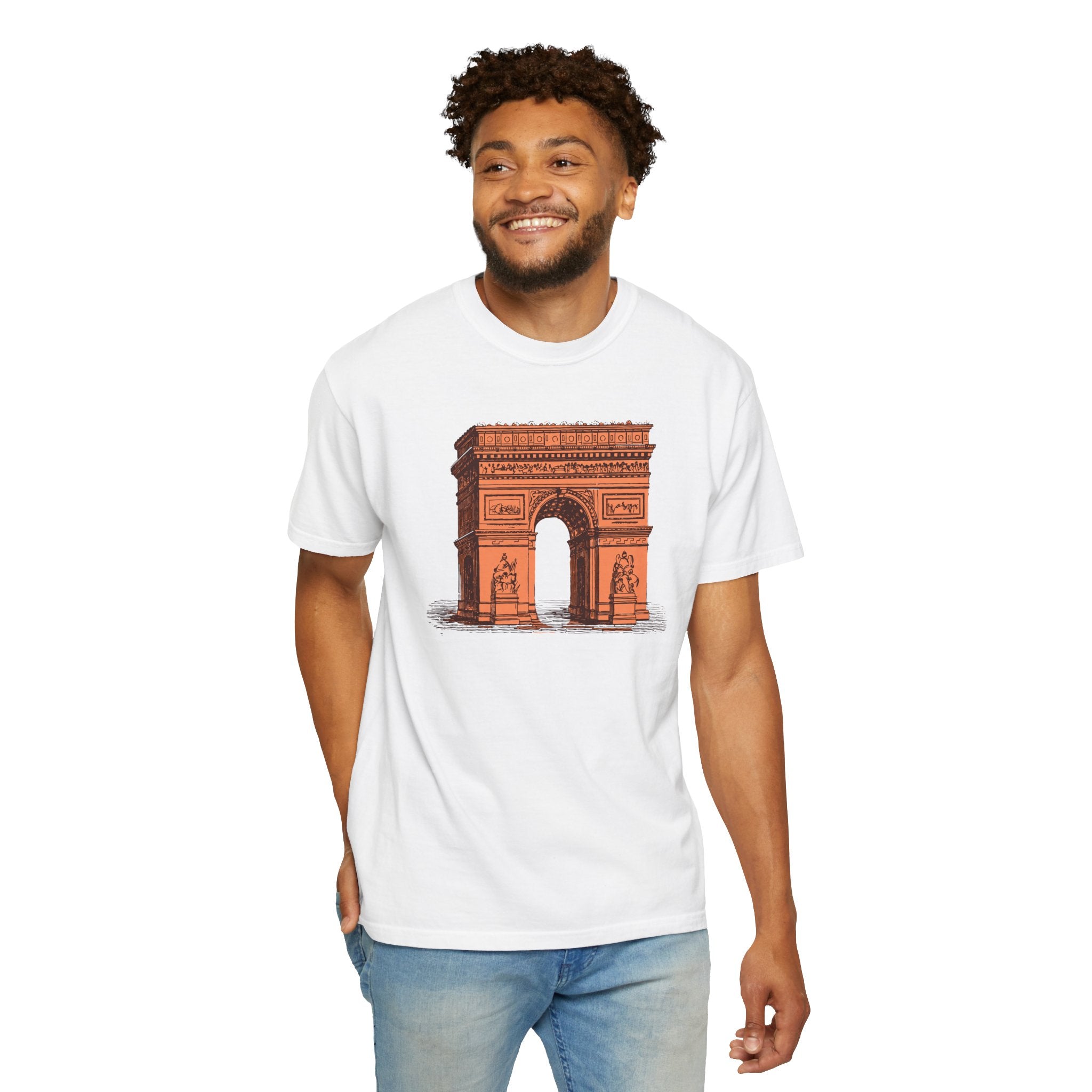 Copper Arc de Triomphe Unisex Garment-Dyed T-shirt