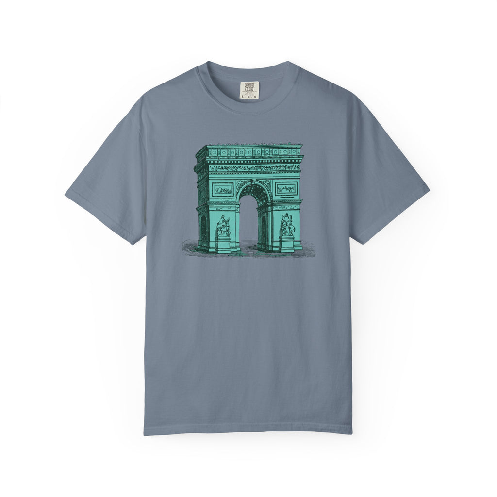 Green Arc de Triomphe Unisex Garment-Dyed T-shirt