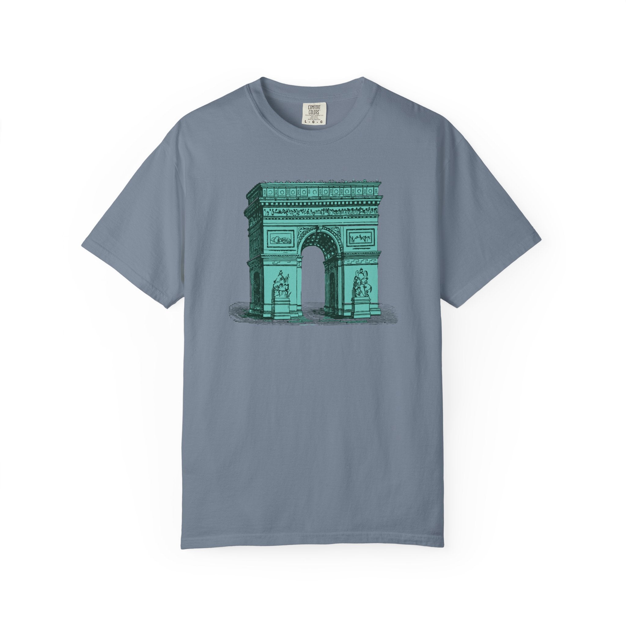 Green Arc de Triomphe Unisex Garment-Dyed T-shirt