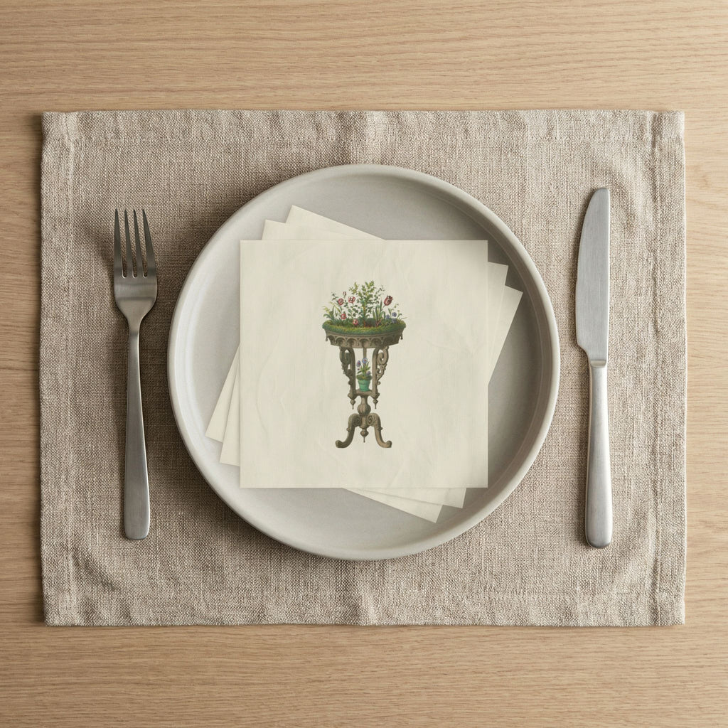 Detail of the Les Meubles Guéridon napkin print