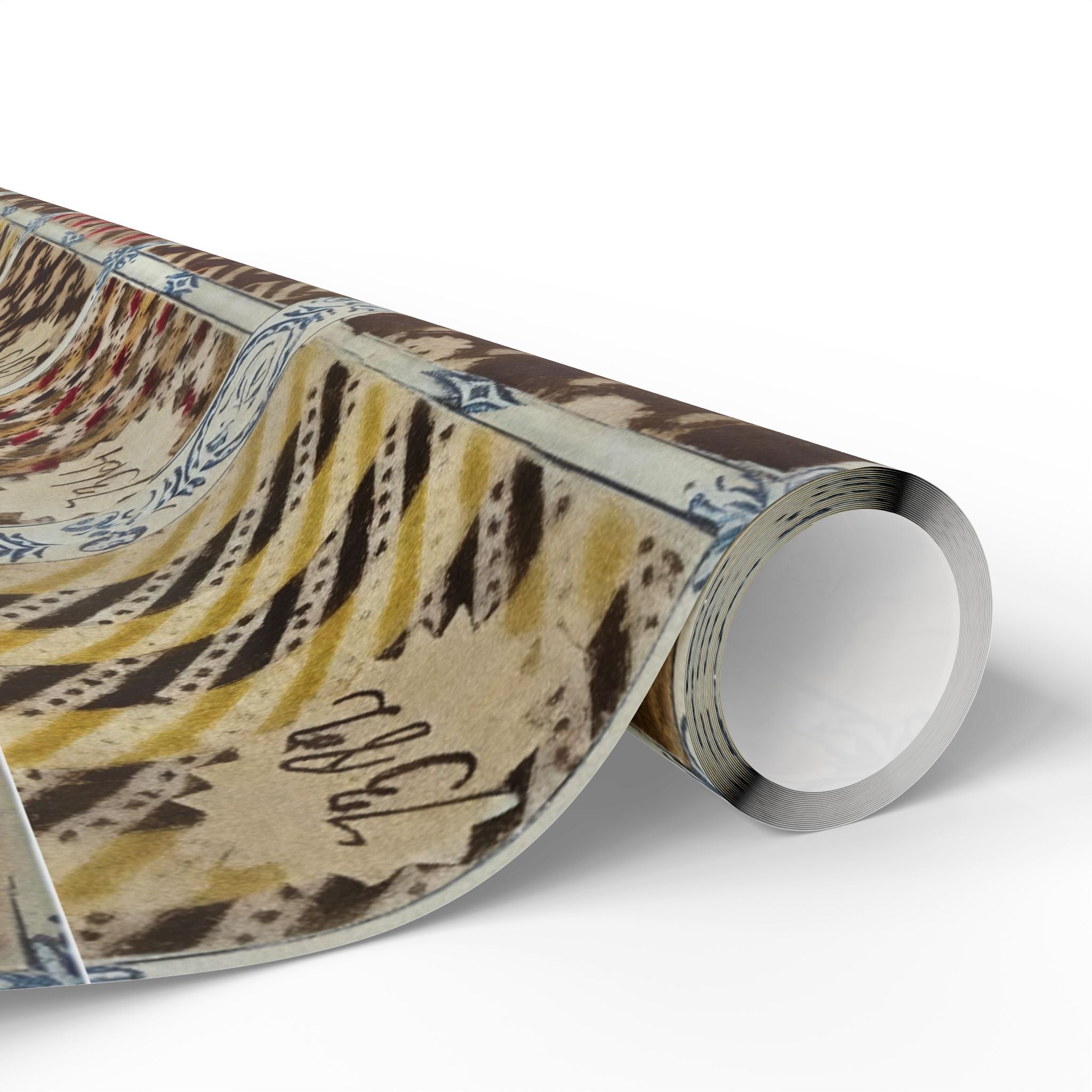 Wrapping Paper Roll — Vintage French Fabric Swatch Holiday Gift Wrap