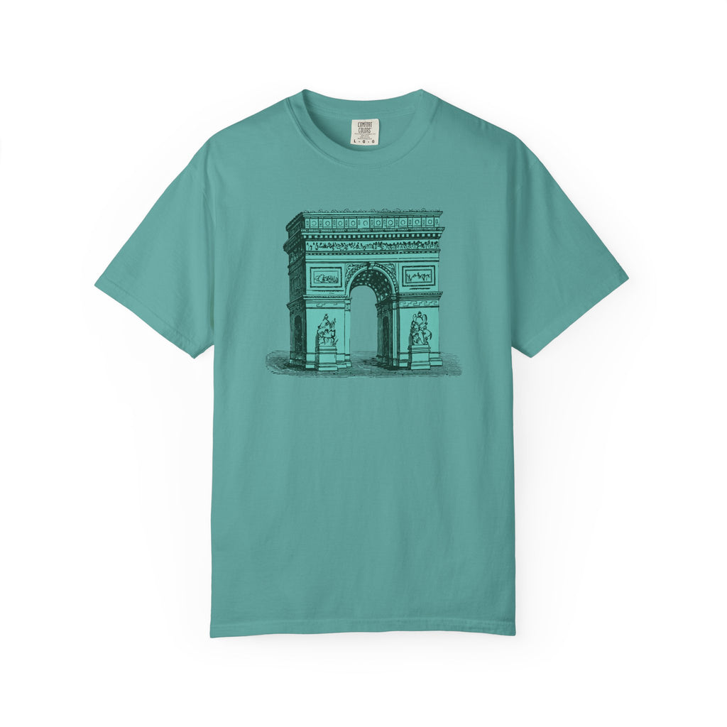 Green Arc de Triomphe Unisex Garment-Dyed T-shirt