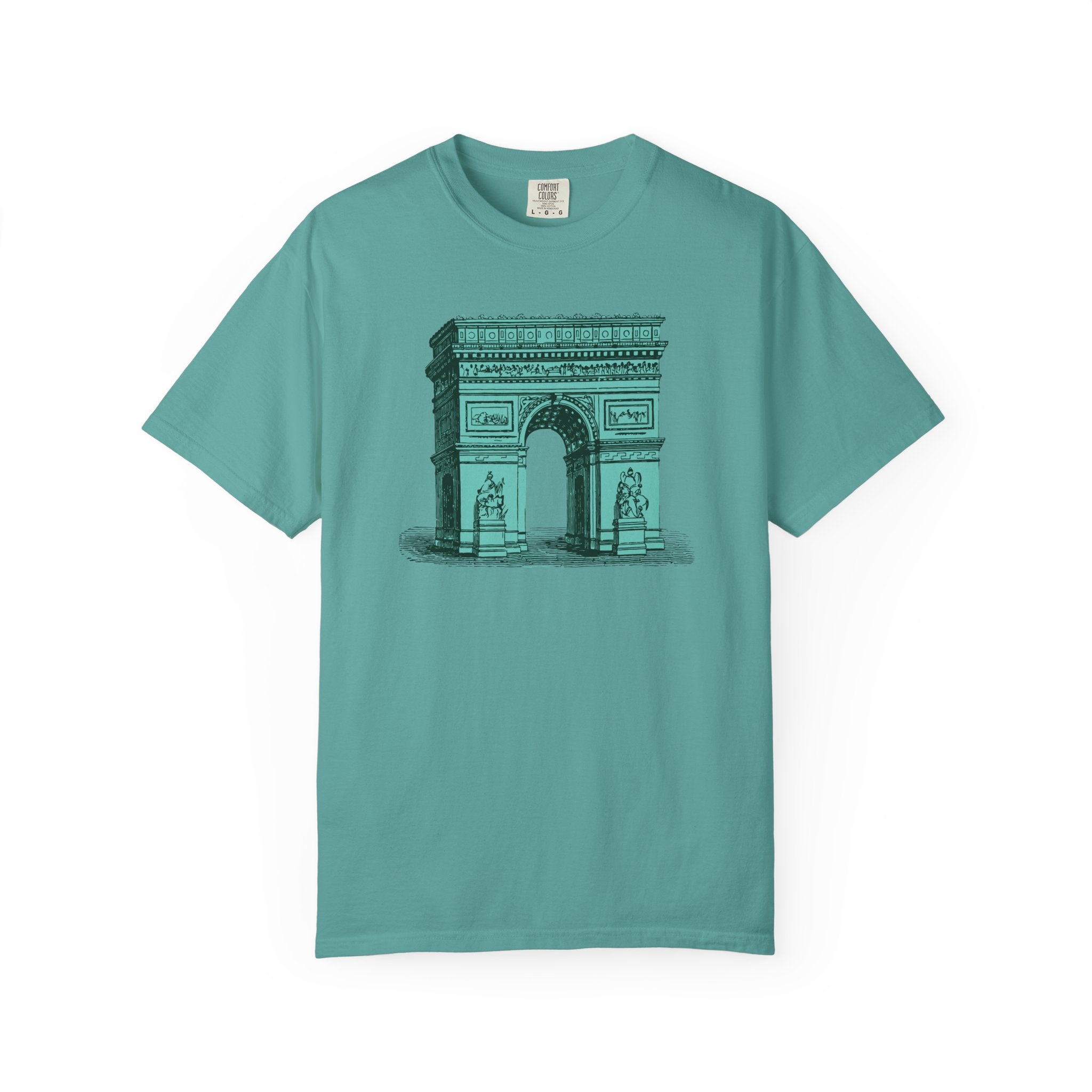 Green Arc de Triomphe Unisex Garment-Dyed T-shirt