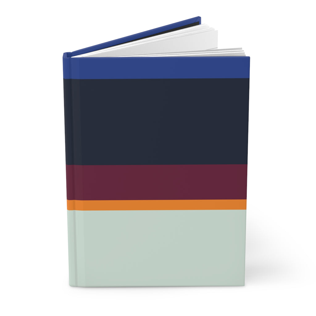Color Block Striped Hardcover Journal — Mint, Wine & Midnight Travel Notebook