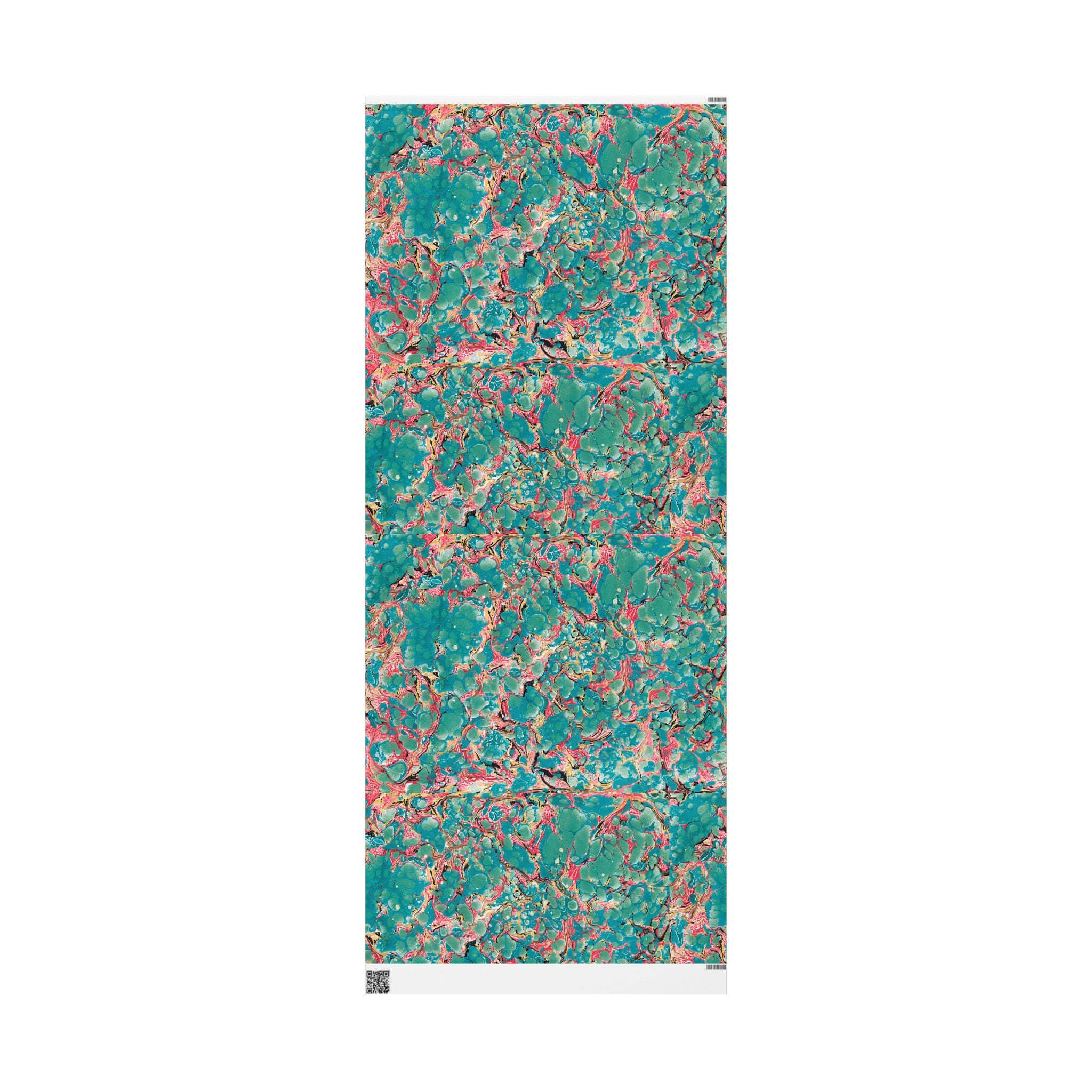 Les Fleur Aqua Marbled Paper Roll — Vibrant Abstract Gift Wrap for Birthdays & Celebrations