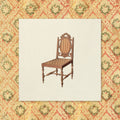 Les Meubles Chaise paper napkin printed with a vintage French chaise side-chair illustration