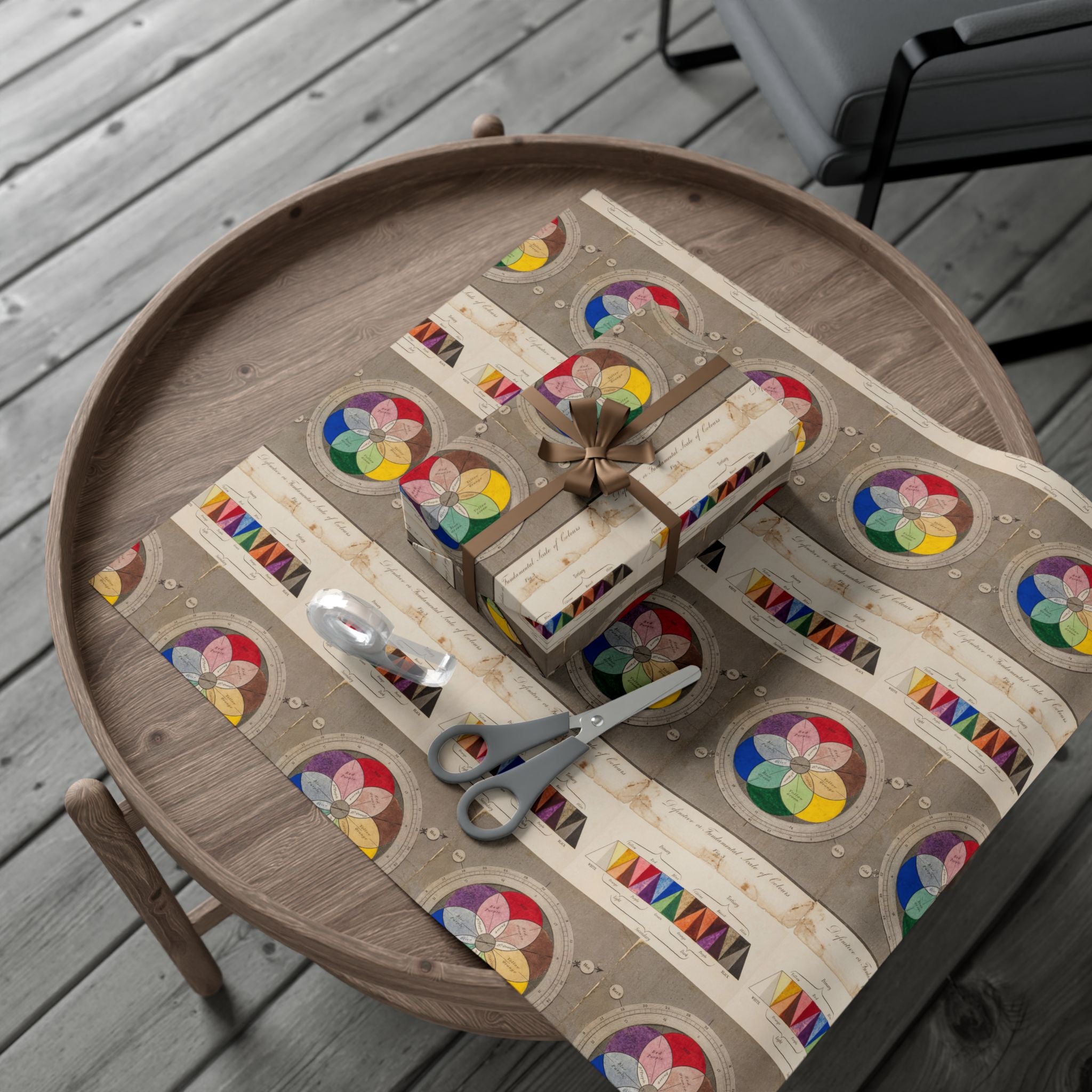 Vintage French Color Wheel Wrapping Paper