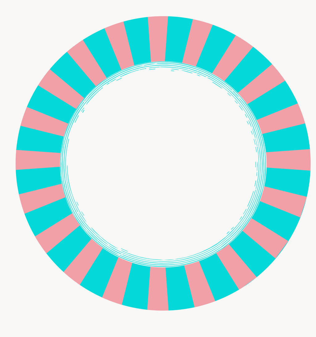 Les Fleurs Aqua radial stripe paper plate