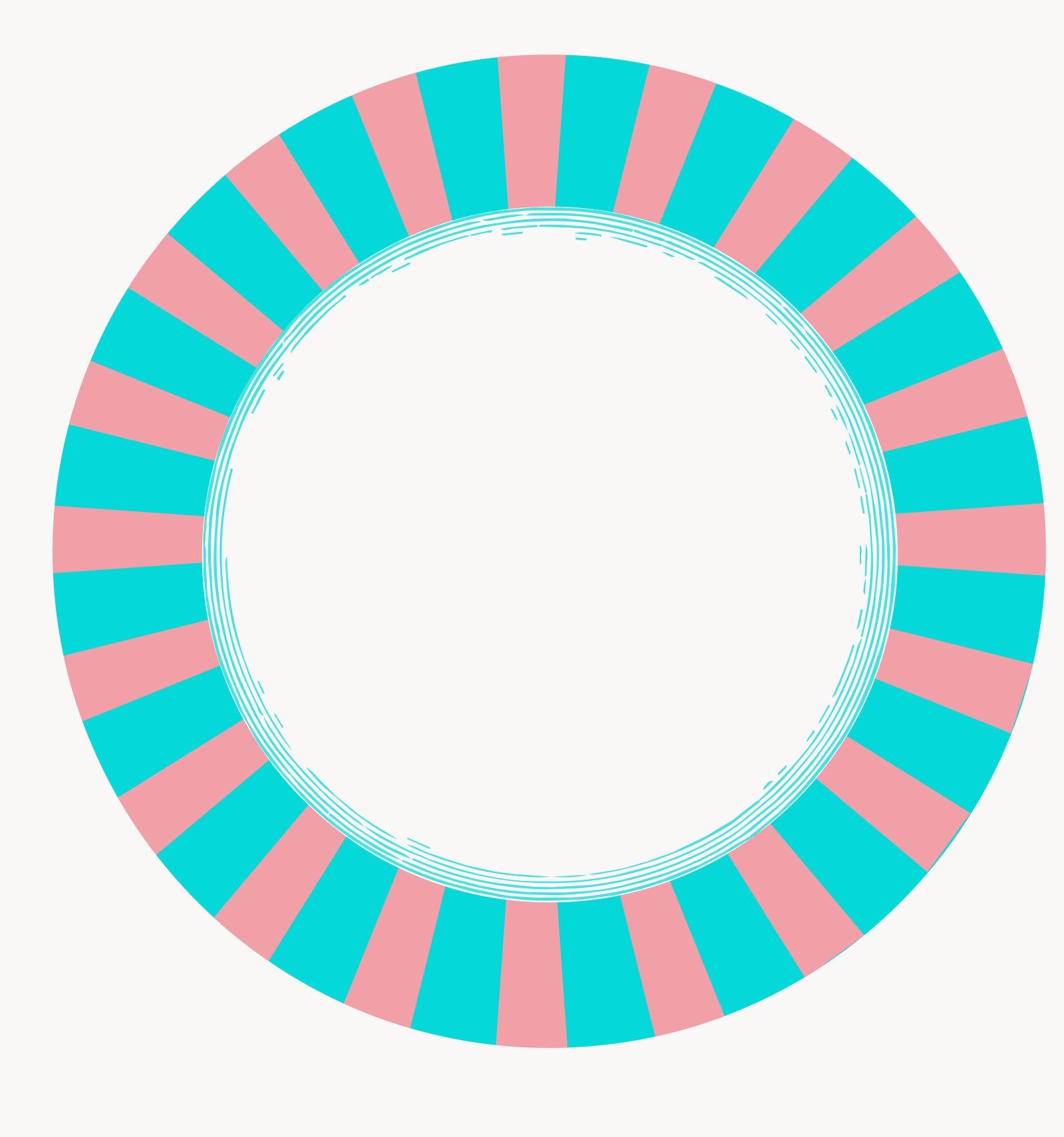 Les Fleurs Aqua radial stripe paper plate