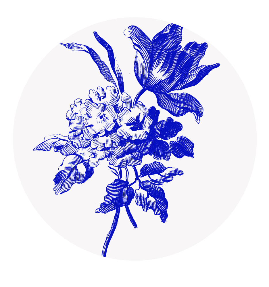Toile Blue & White Bouquet B