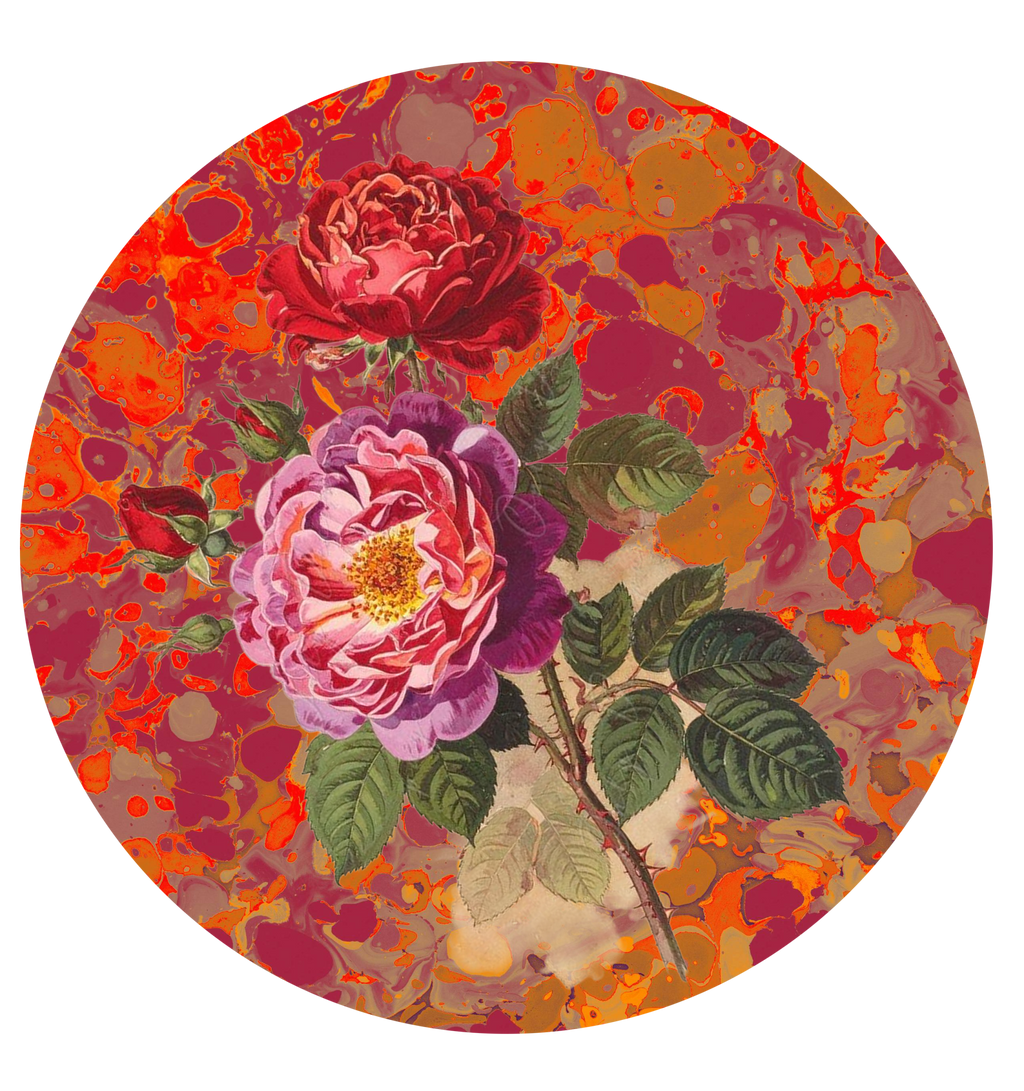 Les Fleurs Crimson botanical floral paper plate