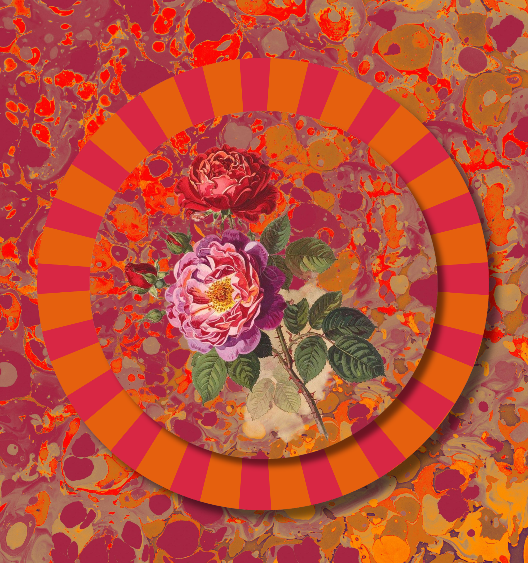 Les Fleurs Crimson Party Table Place Setting