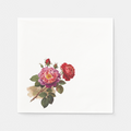 Les Fleurs Crimson cocktail napkin