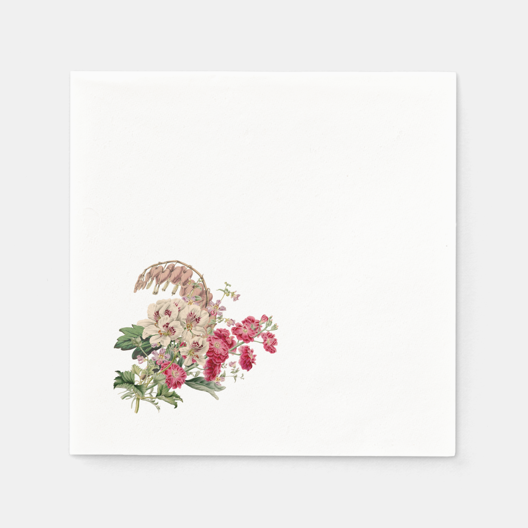 Les Fleurs Azalea cocktail napkin