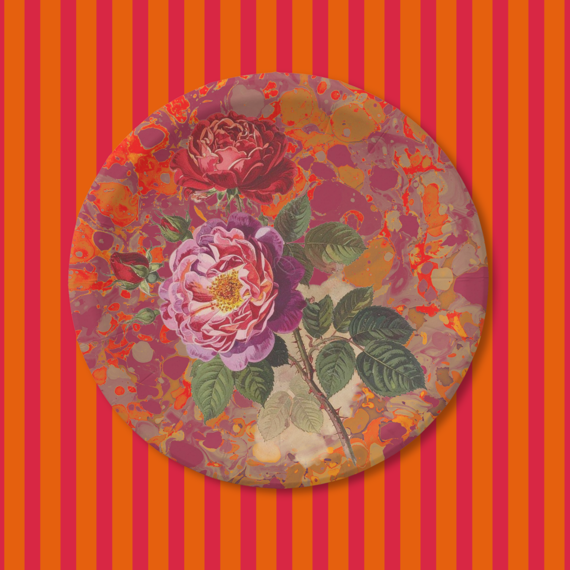 Les Fleur Crimson PartyPlate