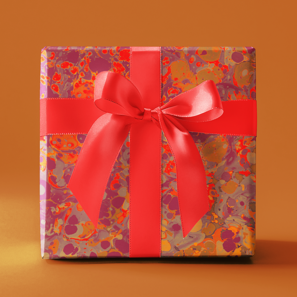 Les Fleur Chrimson Marble Gift Wrap