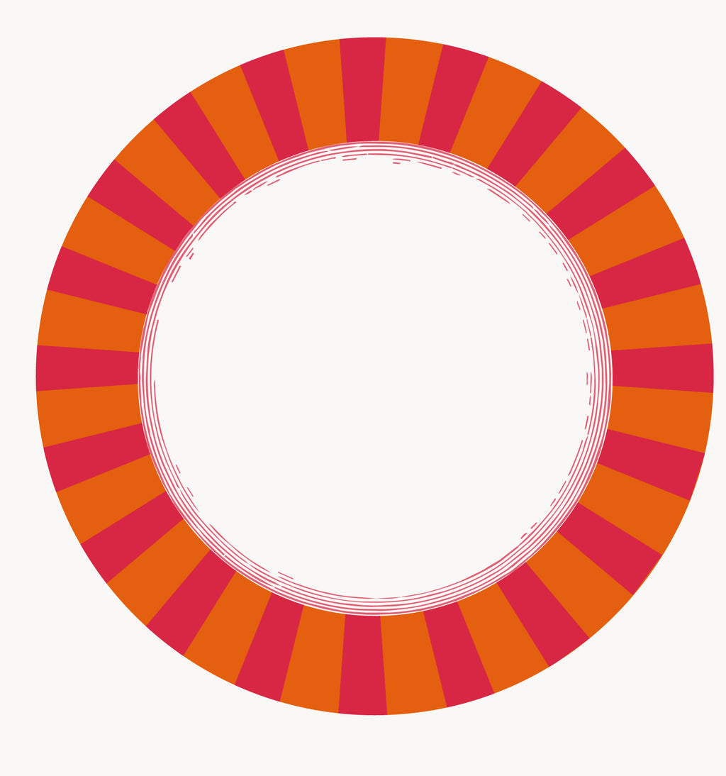 Les Fleurs Crimson radial stripe paper plate
