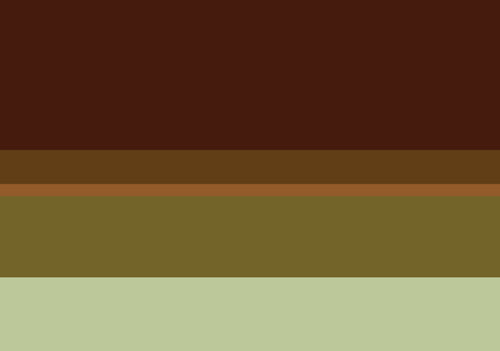 Color swatch with horizontal stripes in brown, green, and beige.