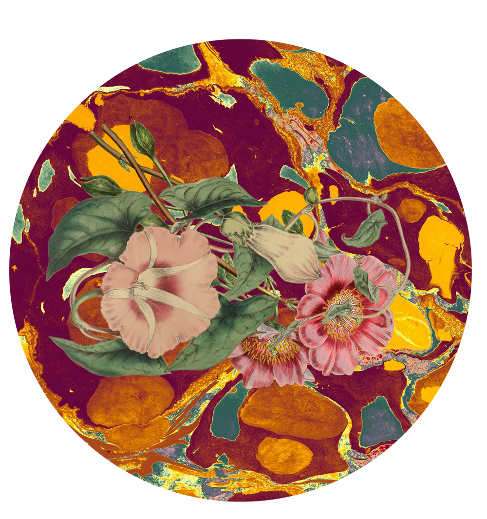 Les Fleurs Marigold botanical floral paper plate