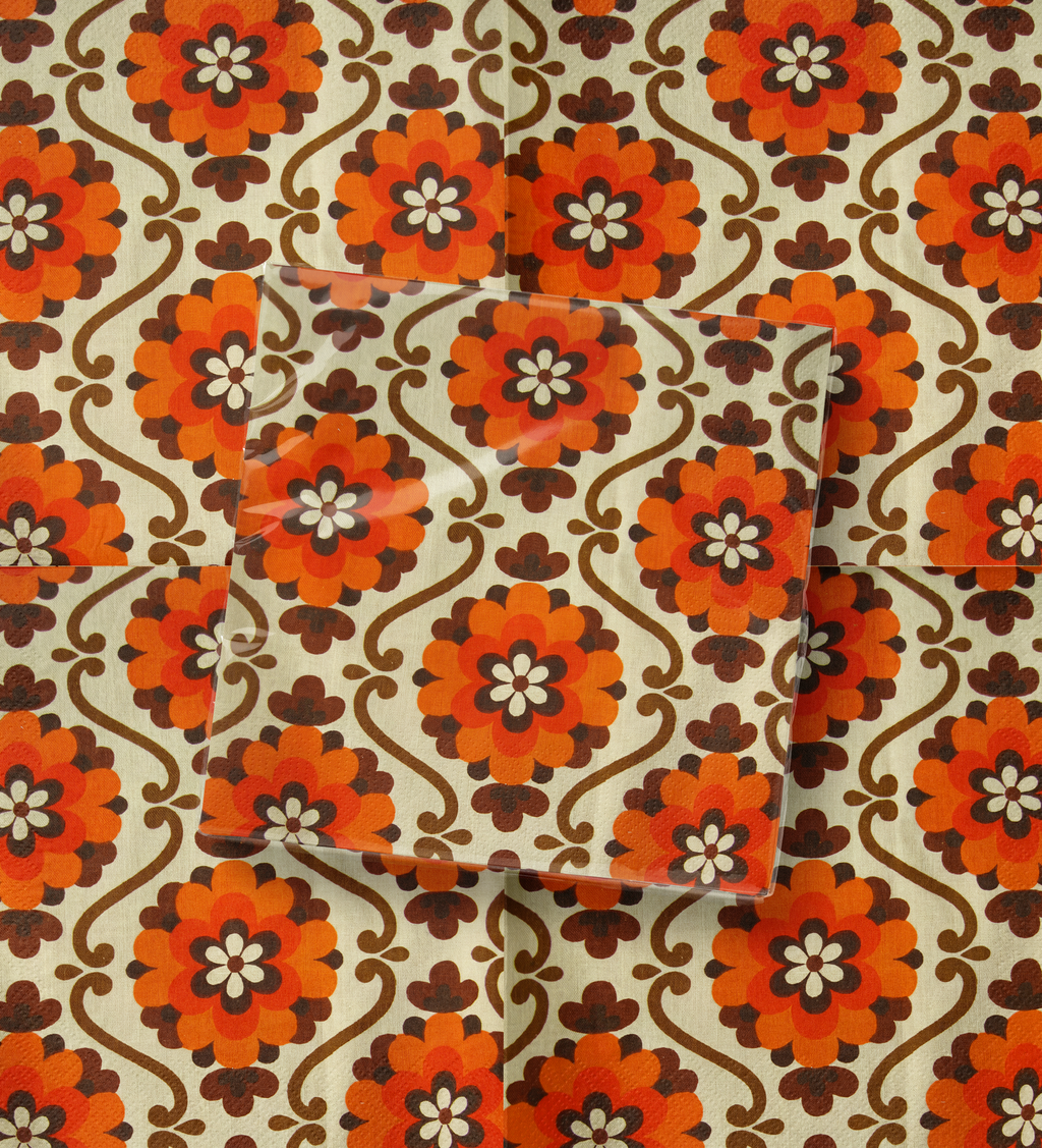Flower Power paper napkins, stacked