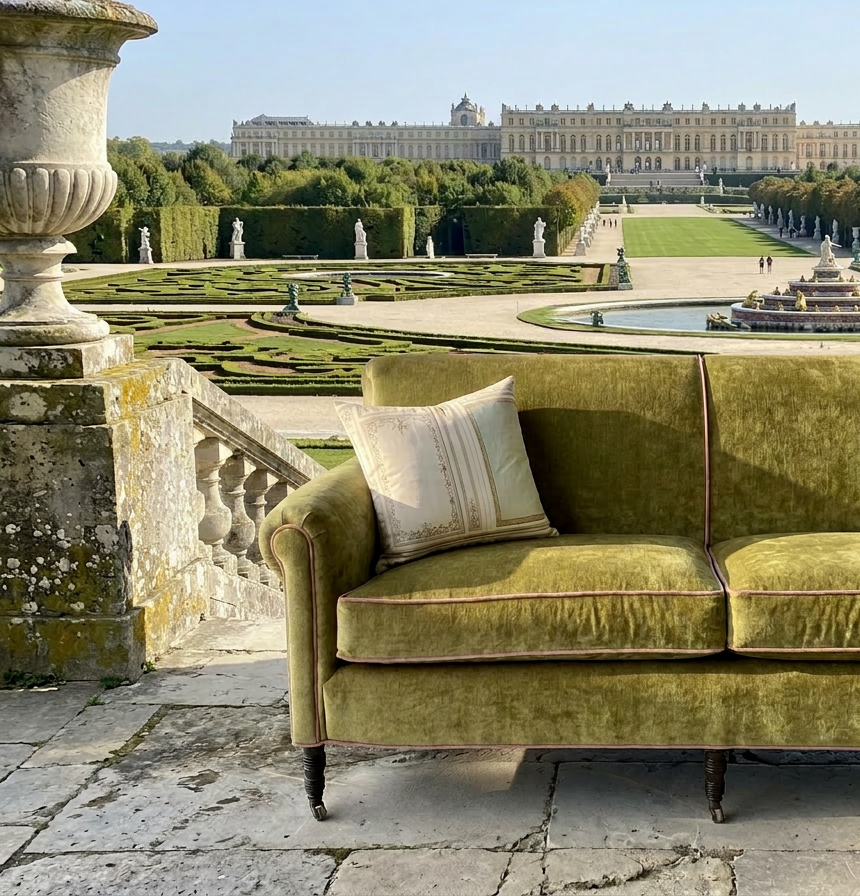 Vintage Ornate Panel Square Pillow — Classical Decorative Throw Cushion