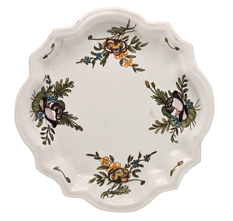 Die Cut Scalloped Moustiers Floral Paper Party Plate (Pack of 8)