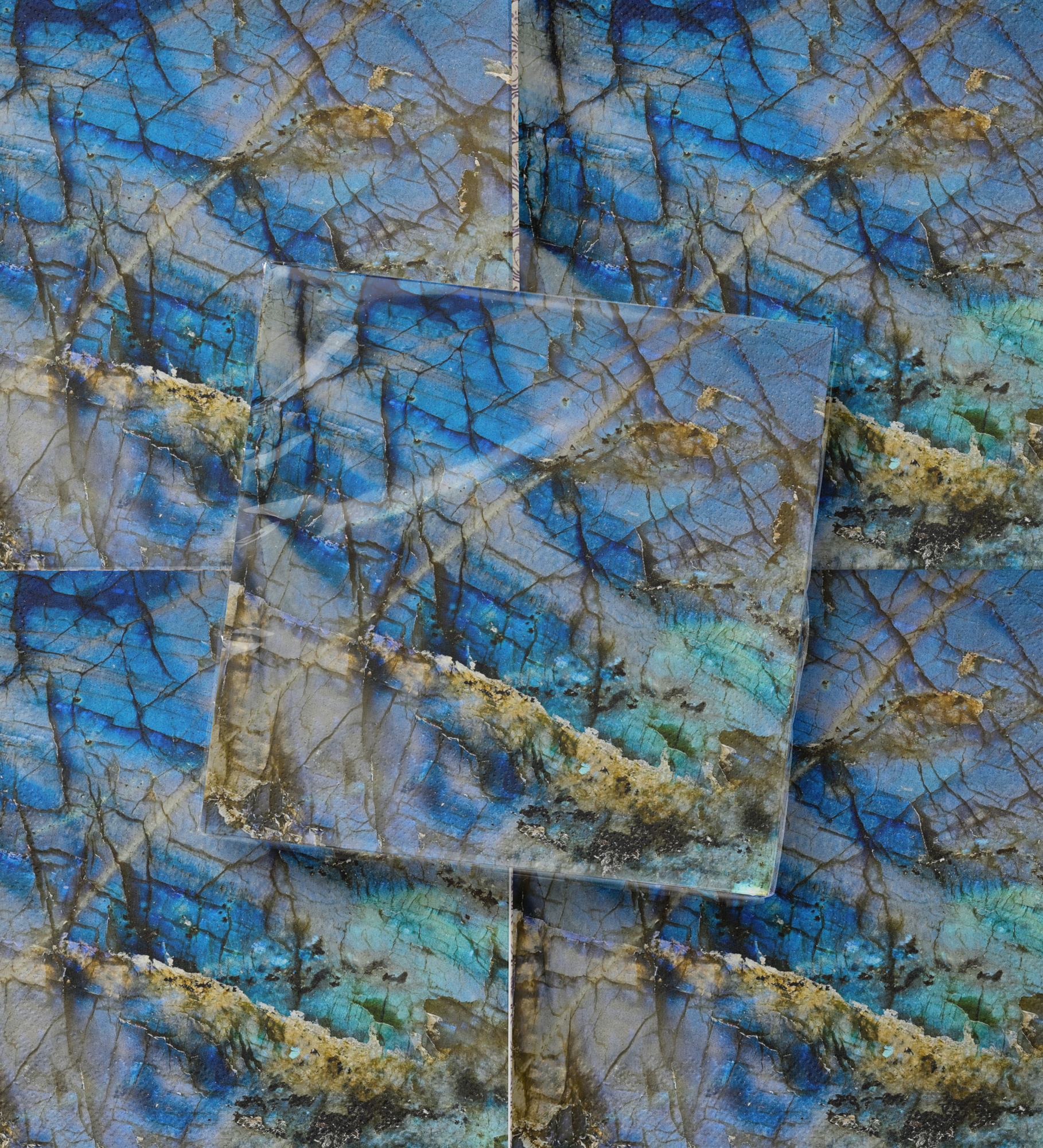Lapis Lazuli cocktail napkins, stacked