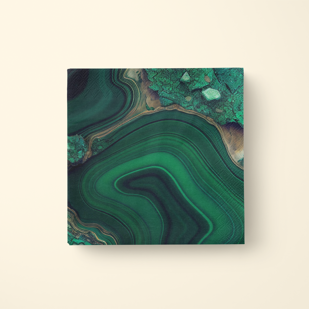 Single Malachite cocktail napkin