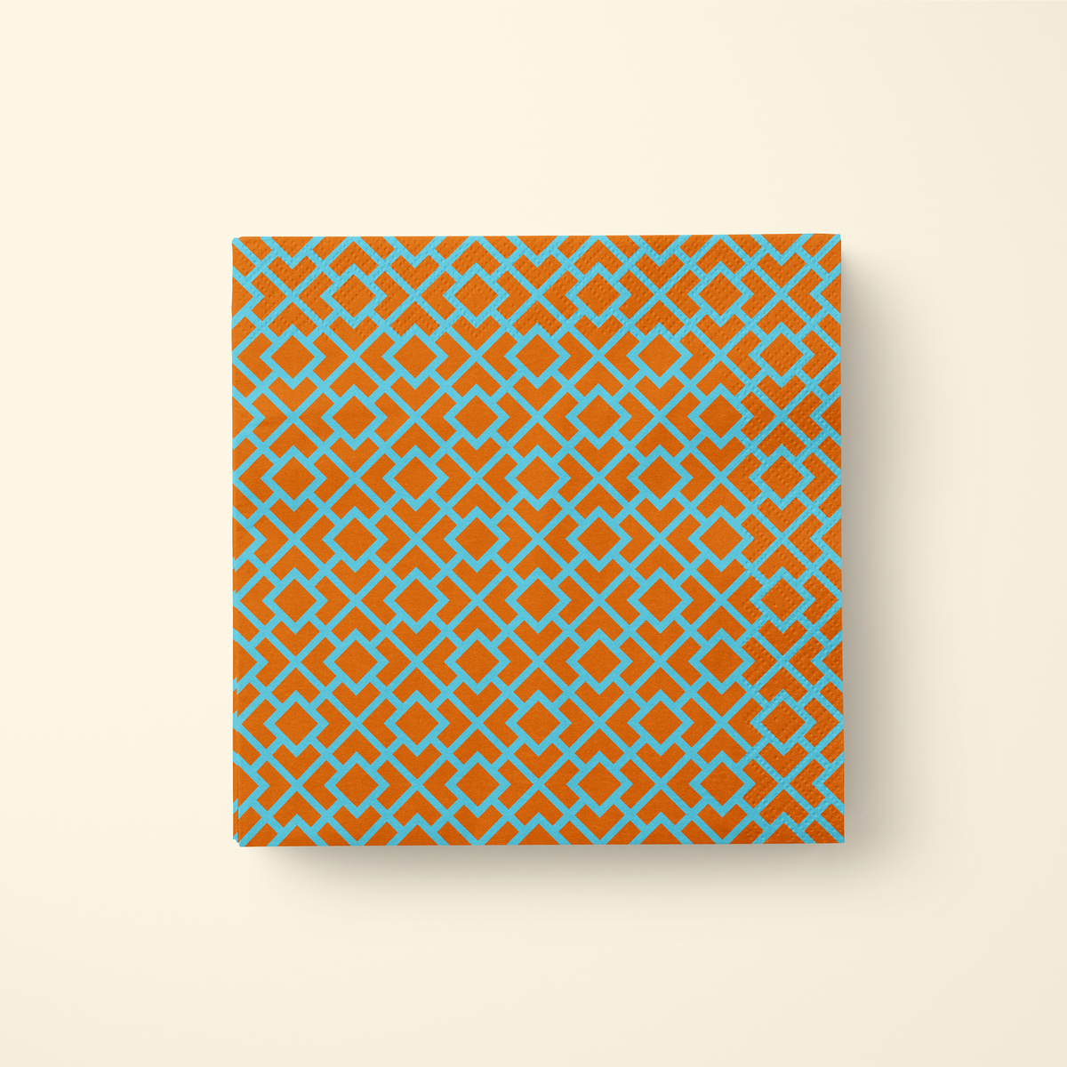 La Chinoiserie Orange Fretwork dinner napkin
