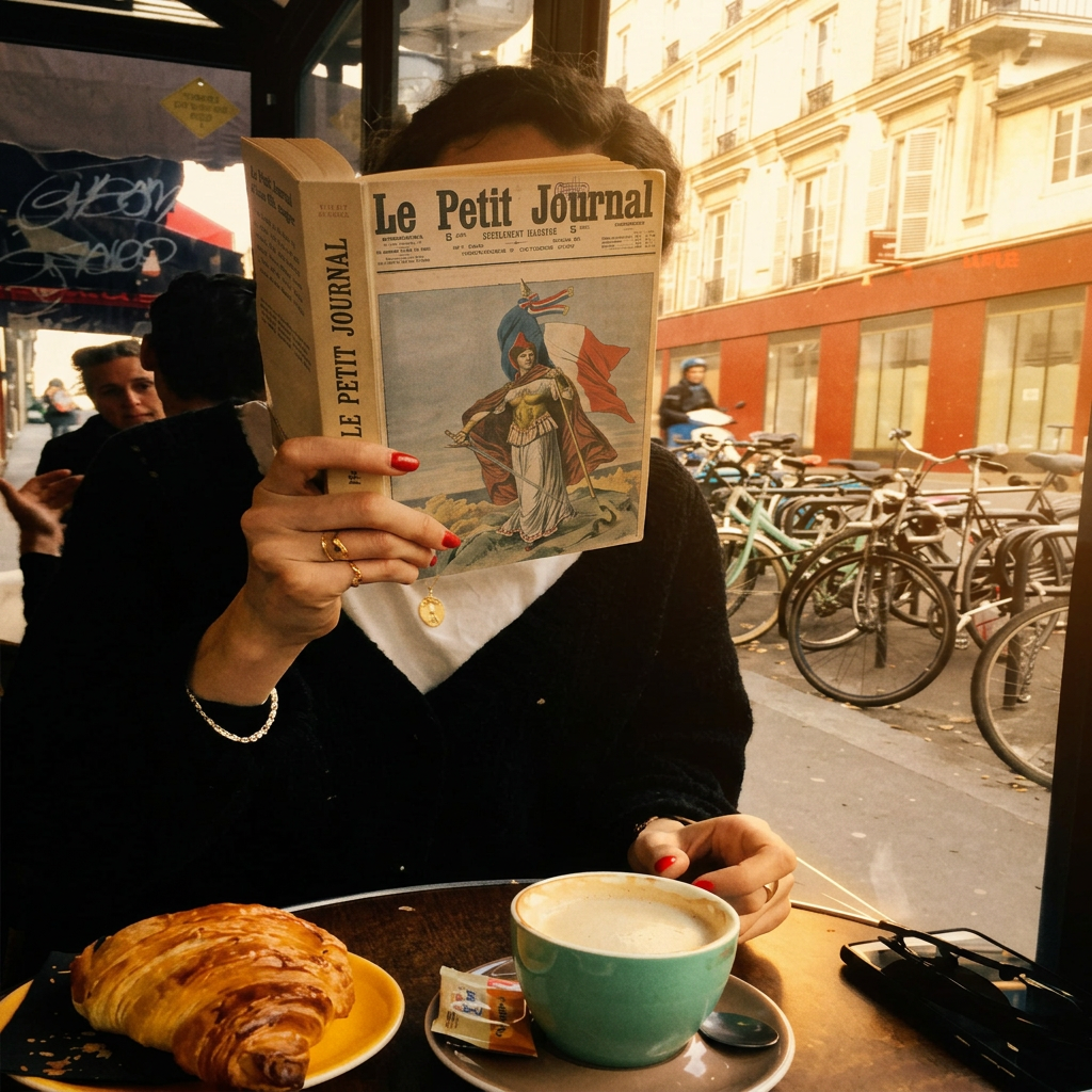 Vintage French Newspaper Journal – Le Petit Journal Hardcover Notebook