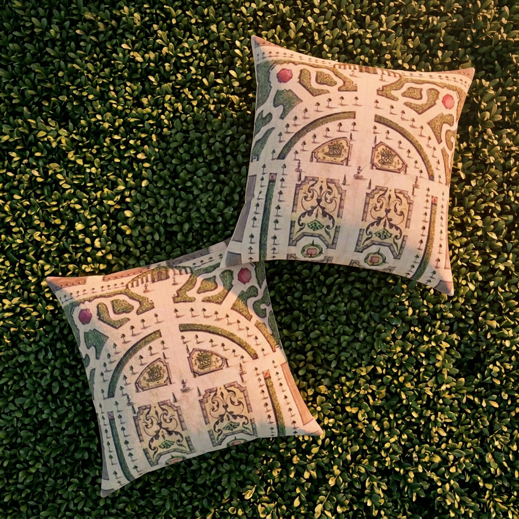 Botanical Arch Canvas Pillow — Vintage Floral Decorative Throw Pillow