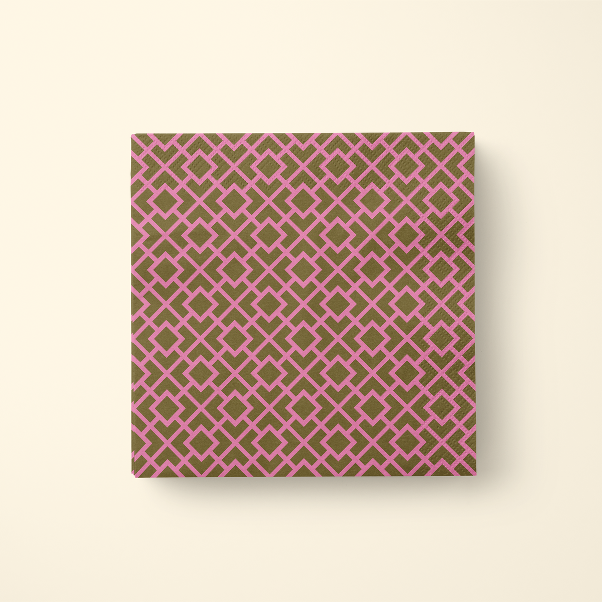 La Chinoiserie Pink Fretwork dinner napkin