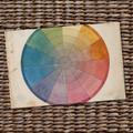 Color wheel on a textured paper tear away placemat