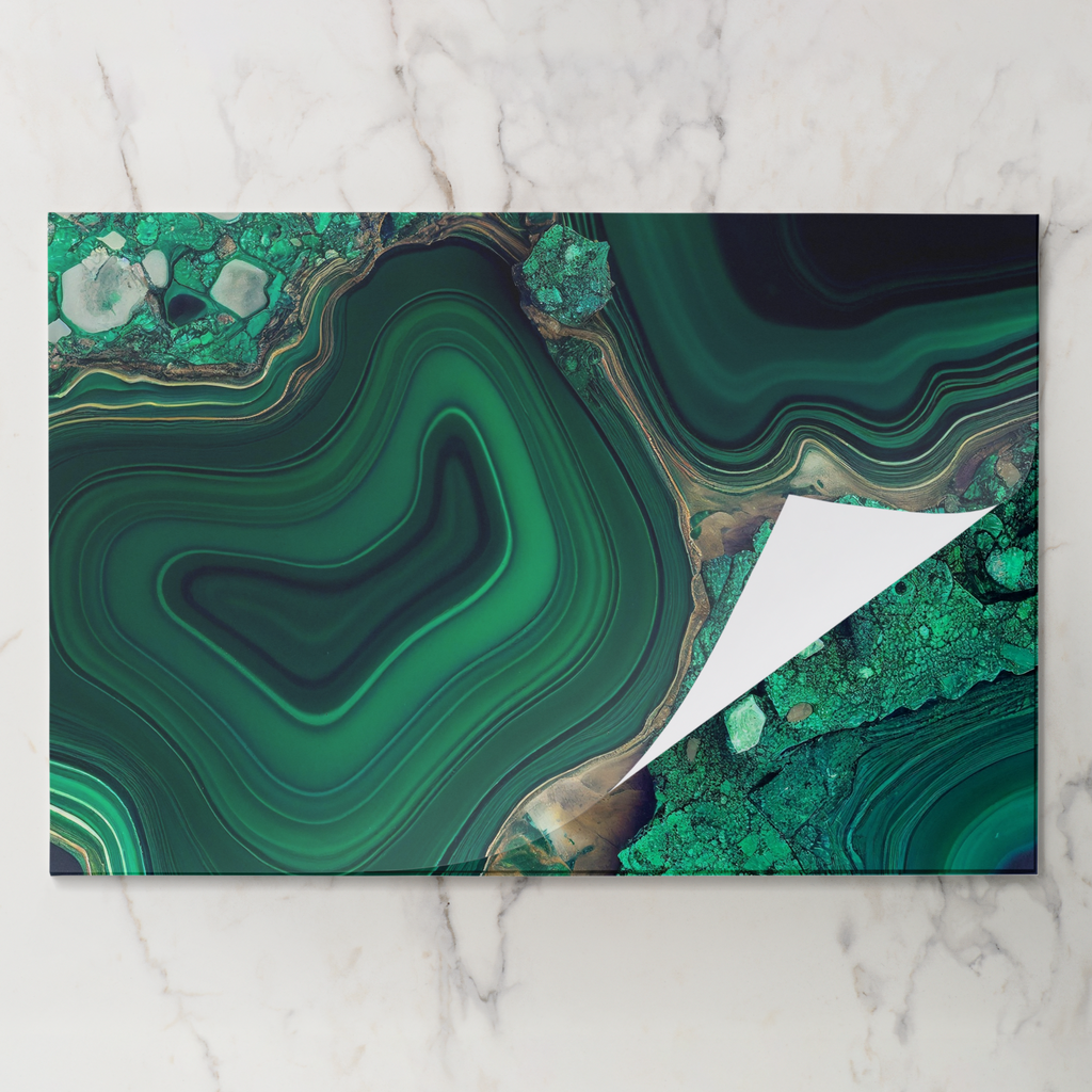 Malachite tear away placemat pad, folded