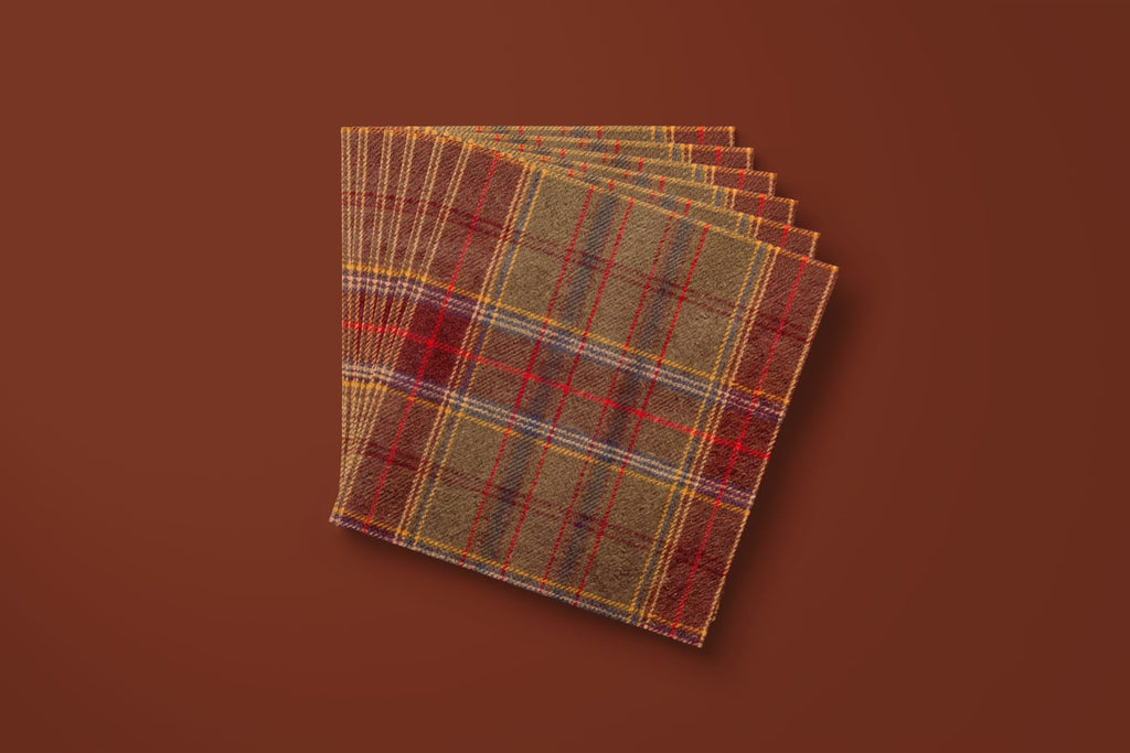 Autumn plaid paper napkins