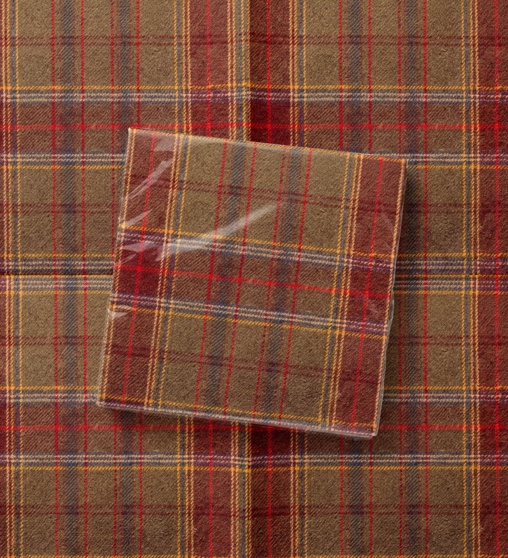 Autumn plaid paper napkins, fanned