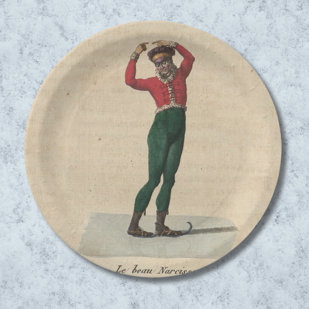Vintage Voyagers France Le Beau Narcisse Paper Party Plates
