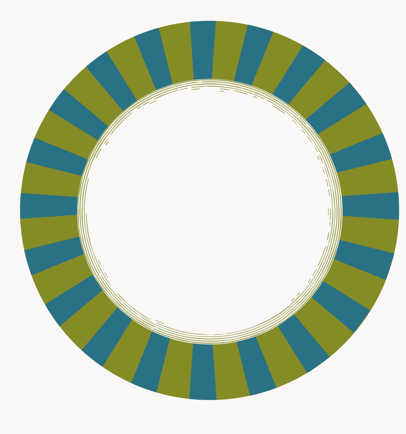 Les Fleurs Teal radial stripe paper plate