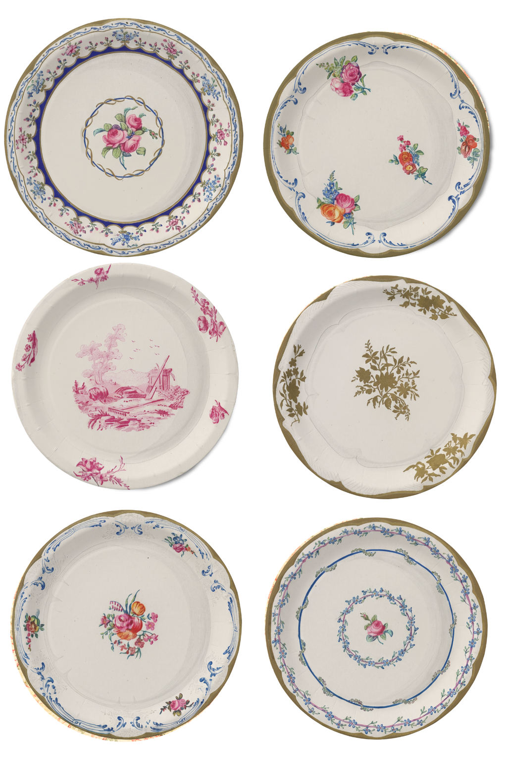 Sèvres Accent Plate Set — 6 Patterns, 9″