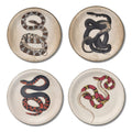 Antique snake Halloween appetizer plate set, all four designs, 9 inch