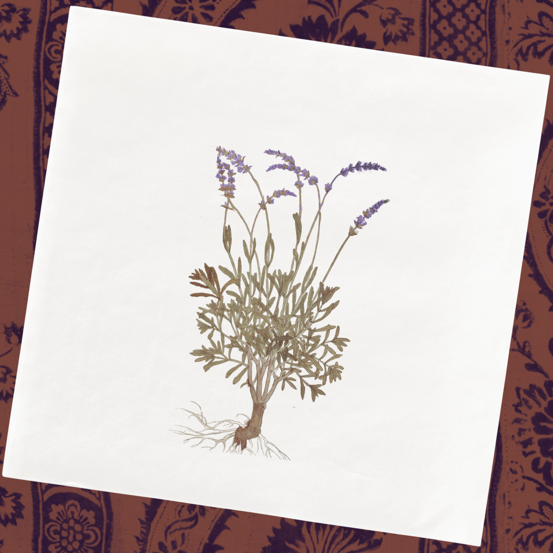 Vintage Voyagers Lavender Dinner Napkin
