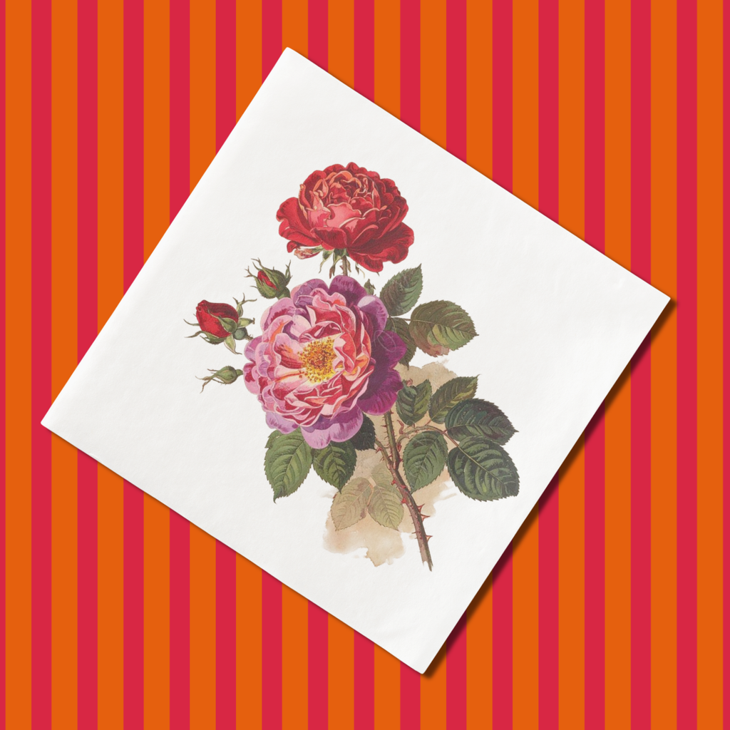 Vintage Voyager France Les Fleur Napkin