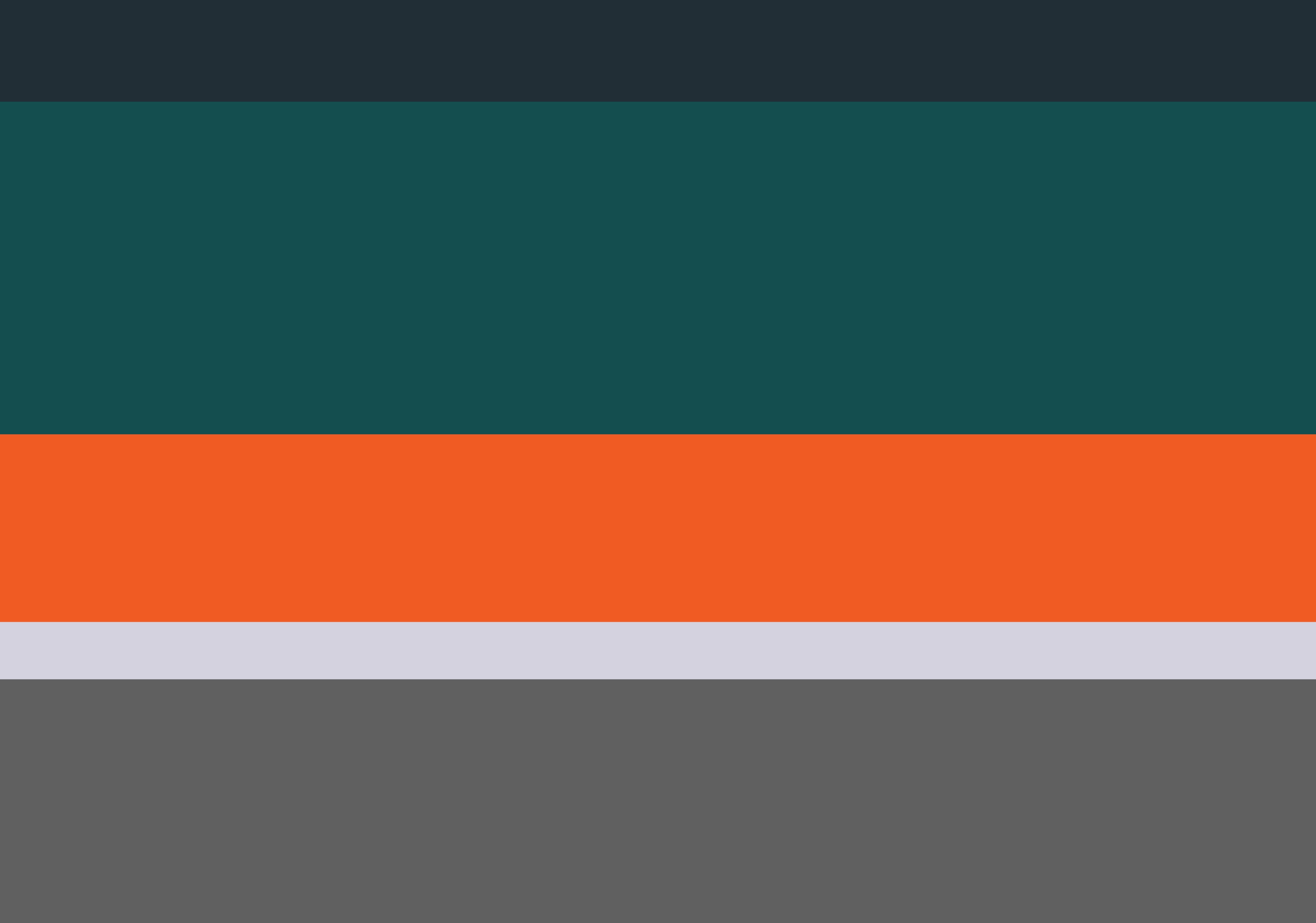 Three horizontal stripes in green, orange, and gray on a solid background