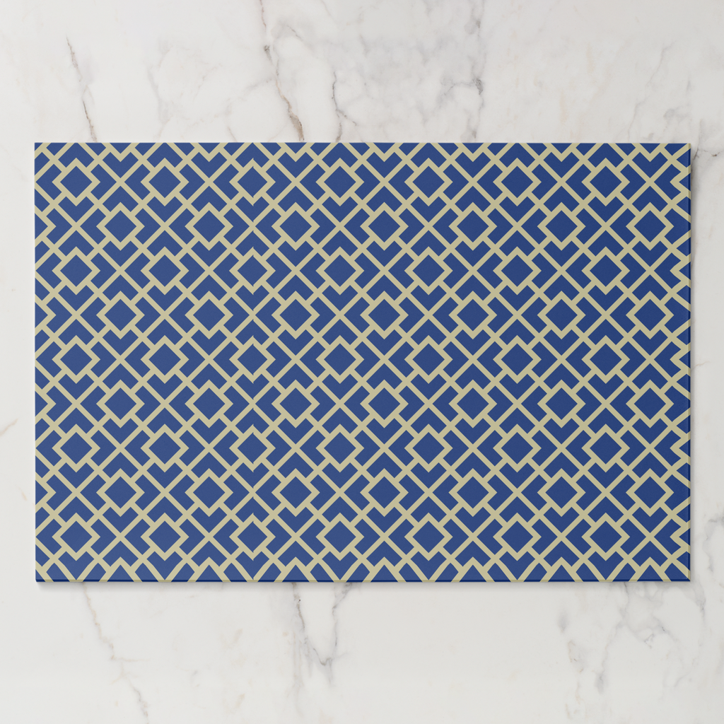 La Chinoiserie Cobalt Fretwork Paper Placemat (Pad of 25)