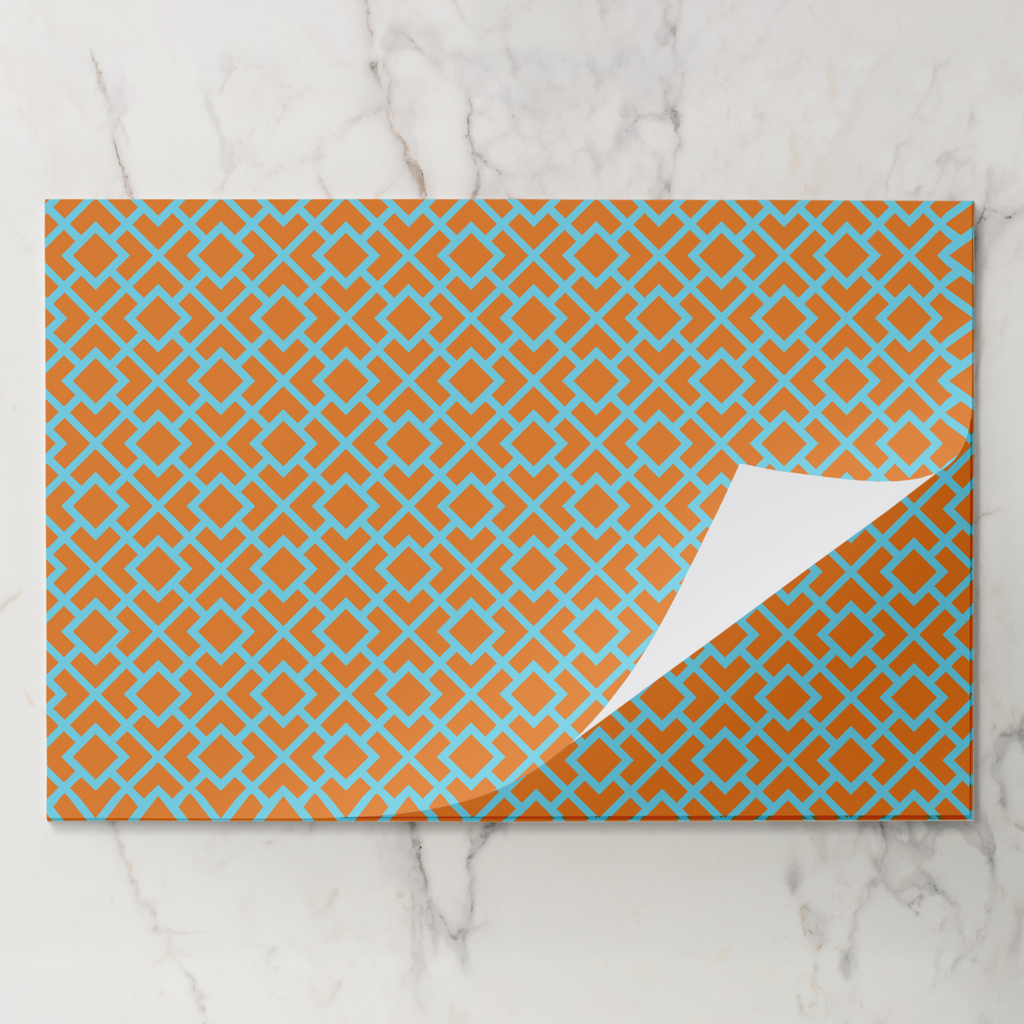 La Chinoiserie Orange Fretwork Paper Placemat (Pad of 25)