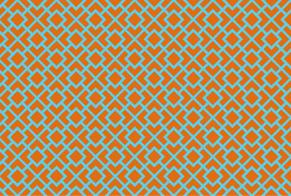 La Chinoiserie Orange Fretwork Paper Placemat (Pad of 25)