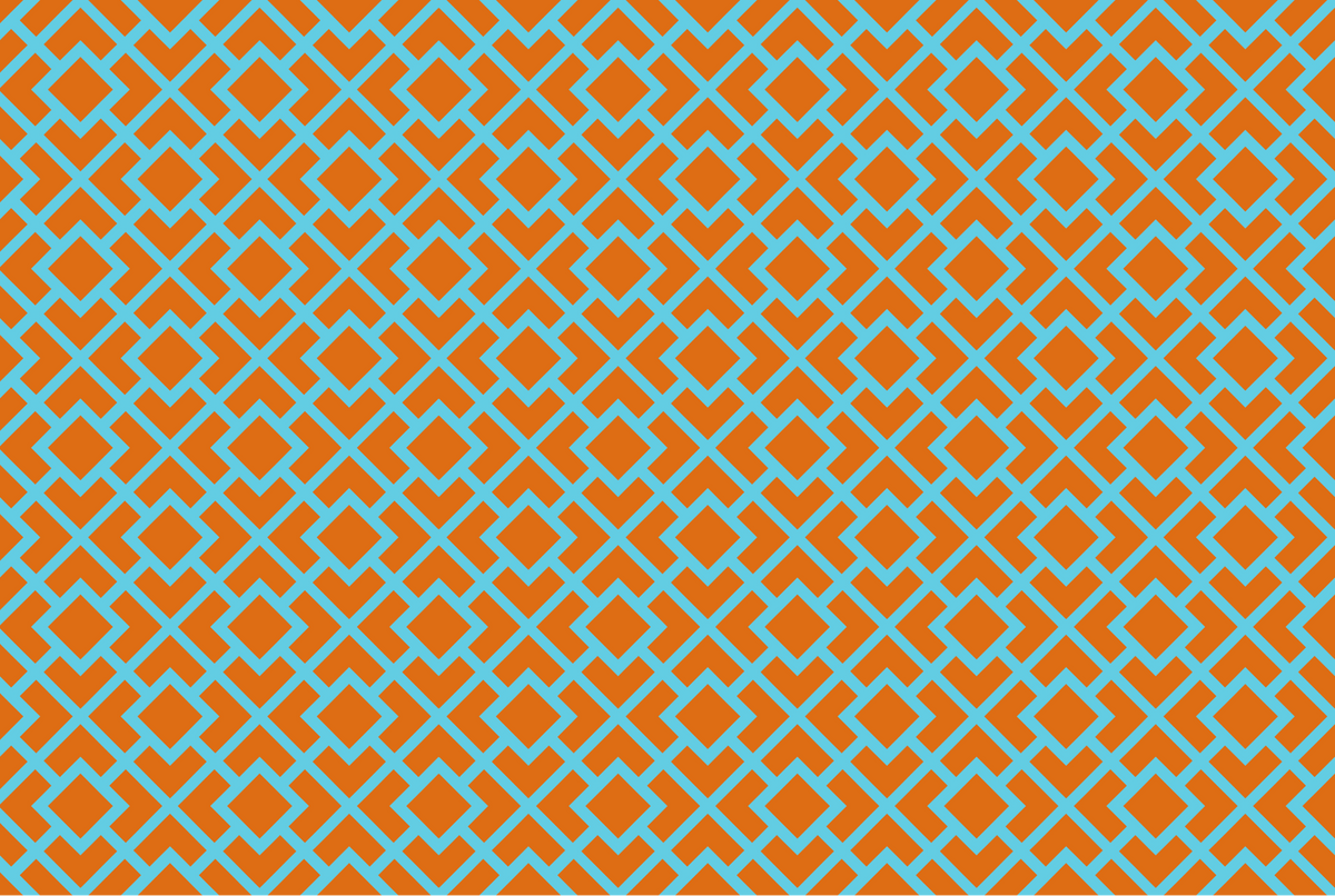 La Chinoiserie Orange Fretwork Paper Placemat (Pad of 25)